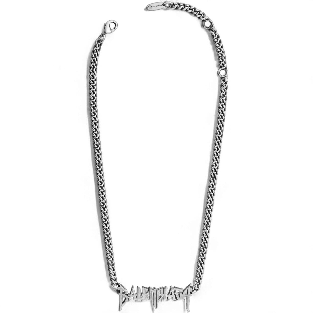 Balenciaga 'Typo Metal' Necklace in Silver